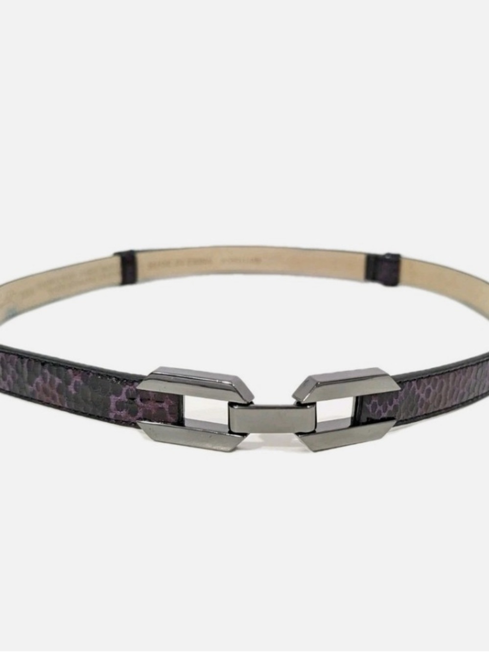 White House Black Market Purple Snakeskin Belt Size M/L